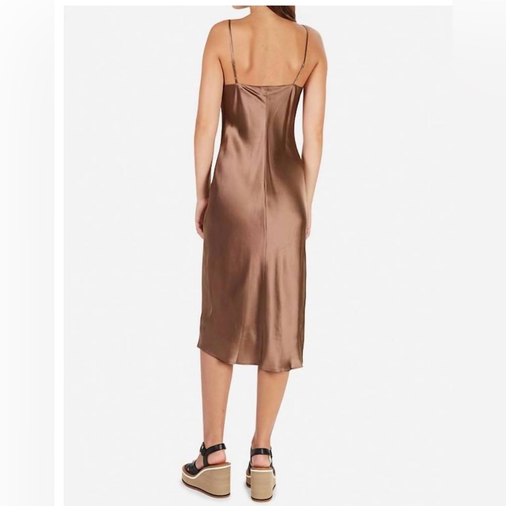 L’Agence Jodie V-Neck Silk Slip Dress - Brown